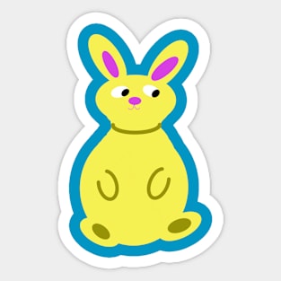 Bold and Bright Yellow Rabbit Sticker